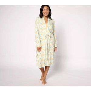 Berkshire Homewear Elegant Robe Size XL Silky Smooth Bell Sleeve Yellow Boho NEW